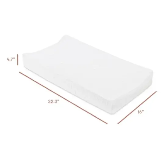 Babyletto Quilted Muslin Changing Pad Cover - GOTS Certified Organic Cotton - Plain White image {5}