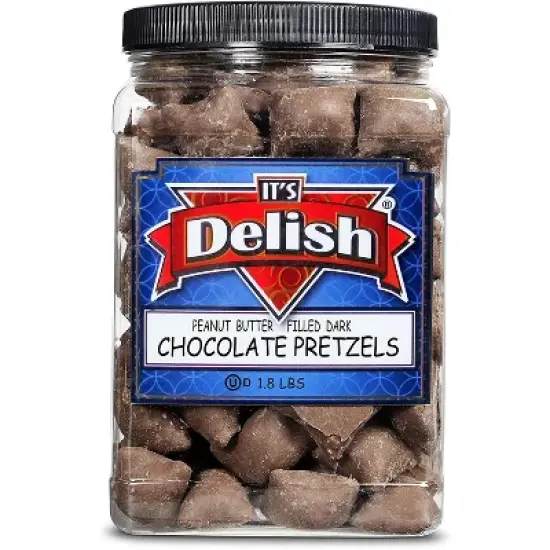 Dark Chocolate Covered Peanut Butter Pretzels by It's Delish, 1.8 LBS Jumbo image {2}