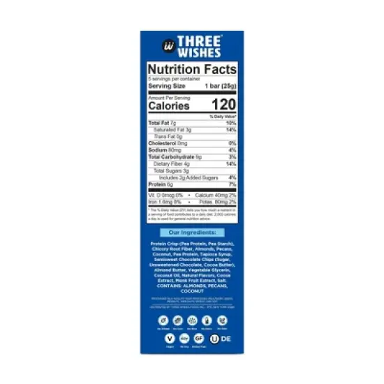 Three Wishes Chocolate Chip Granola Bars - 4.4oz/5ct image {1}