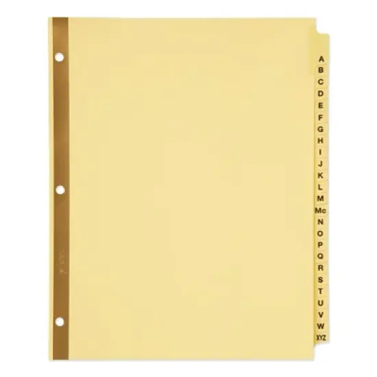 Avery Preprinted Laminated Tab Dividers with Gold Reinforced Binding Edge, 25-Tab, A to Z, 11 x 8.5, Buff, 1 Set image {6}