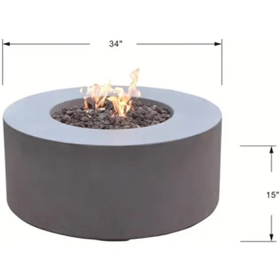 Venice 34" Natural Gas Fire Pit Outdoor Backyard Patio Heater - Gray - Elementi image {4}