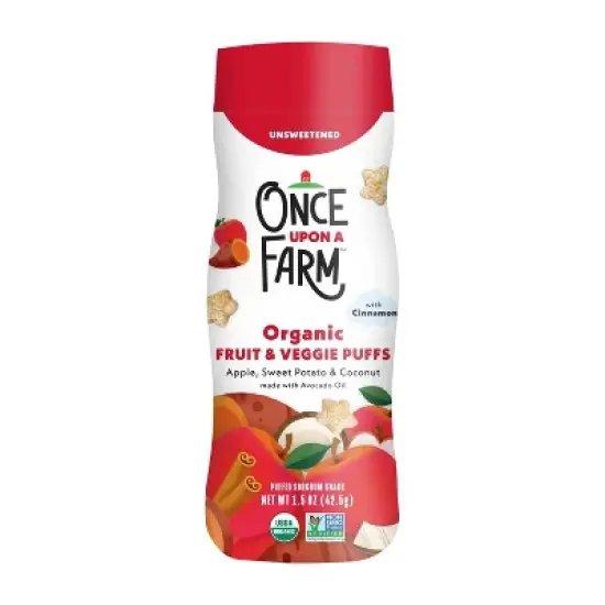 Once Upon a Farm Fruit & Veggie Puffs Apple Sweet Potato & Coconut Baby Snacks - 1.5oz image {6}