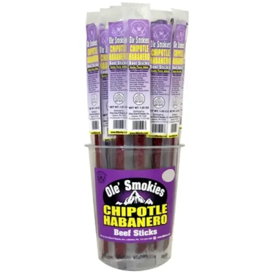 Buffalo Bills 15-ct Chipotle Habanero Ole Smokies (Beef Sticks) - Two 15-ct Tubs image {1}