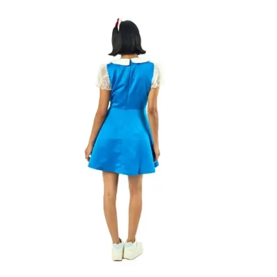 Hello Kitty Women's Blue Cosplay Dress With Matching Headband image {3}