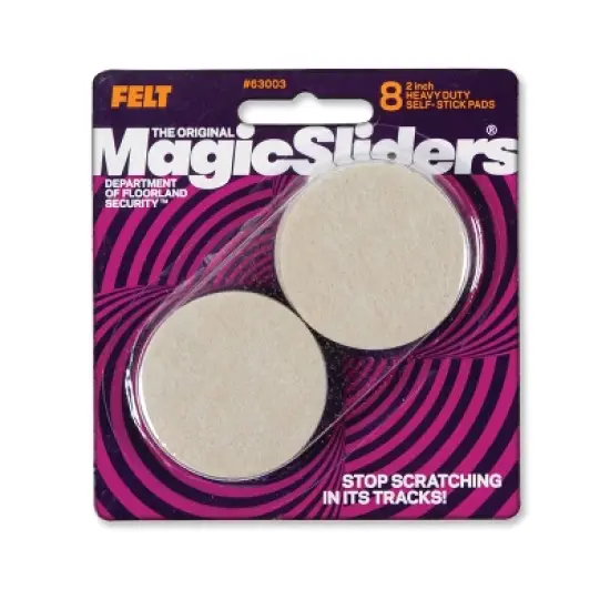 Magic Sliders 8pk 2" Round HD Self-Stick Pads Oatmeal image {5}