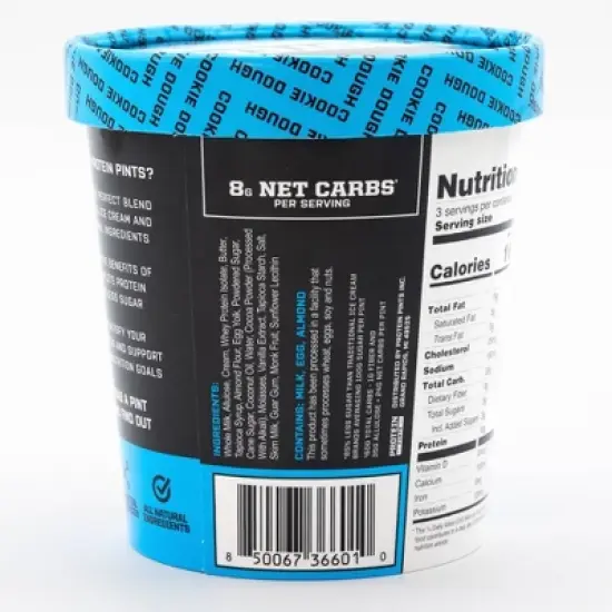 Protein Pints Cookie Dough Frozen High Protein Ice Cream - 16oz image {3}