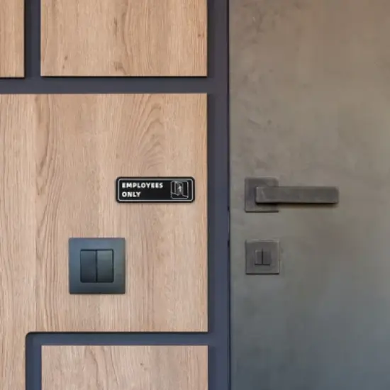 Unique Bargains Acrylic Self-Adhesive Decor Business Employee Only Sign image {4}