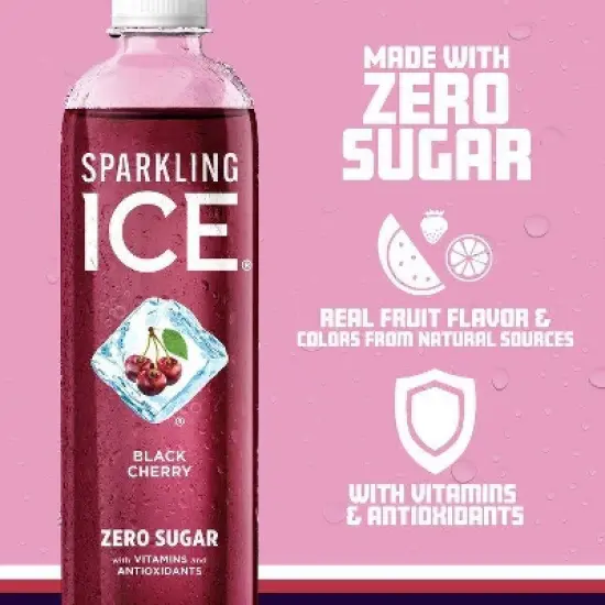 Sparkling Ice Black Cherry - 17 fl oz Bottle image {2}