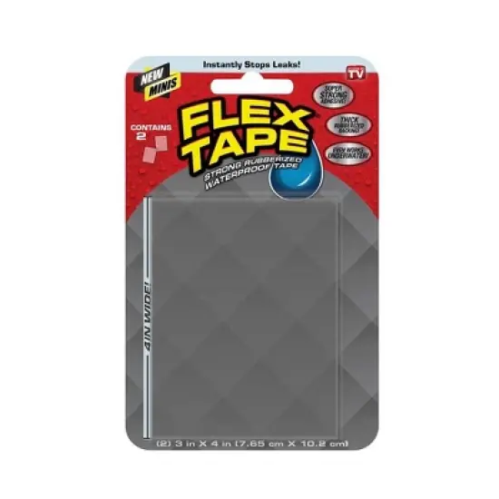 Flex Tape 3 In. x 4 In. Mini Repair Tape, Clear (2-Count) image {1}