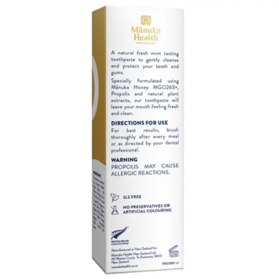 Manuka Health Manuka Honey Fluoride Free Toothpaste with Propolis, 2.64 oz (75 g) image {1}
