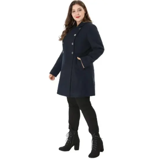 Agnes Orinda Women's Plus Size Winter Fashion Outerwear Double Breasted Warm Overcoats image {2}