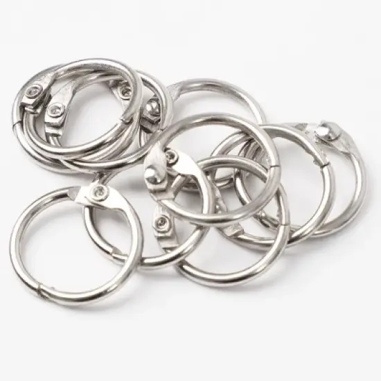 Unique Bargains Durable Metal Organizing Securing Book Binder Rings 0.67" Inner Dia Silver 10 Pcs image {4}