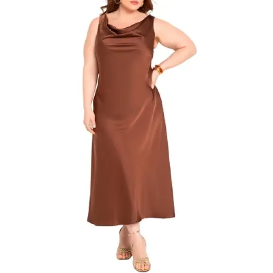 ELOQUII Women&rsquo;s Plus Size Cowl Neck Dress image {1}