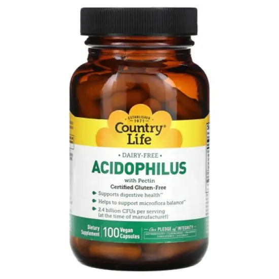 Country Life Acidophilus with Pectin, 100 Vegan Capsules image {2}