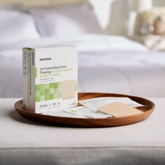 McKesson Lite Adhesive Silicone Foam Dressing No Border Sterile image {5}