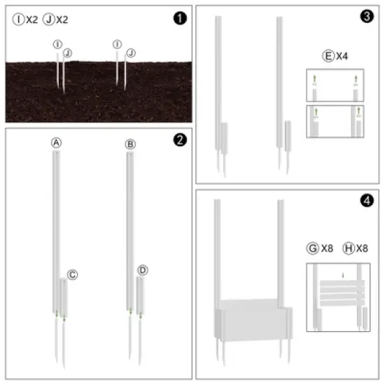 SpassWay PVC Black Rectangular Mobile Planters Planting Box Trellis for Climbing Plants image {4}