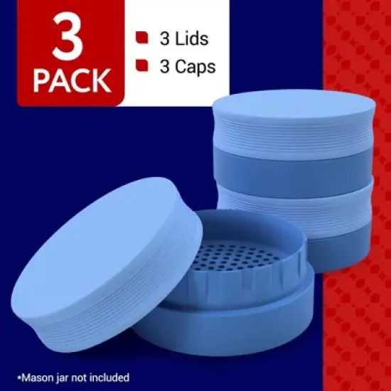 Impresa 3-Pack Kefir Mason Jar Strainer Lids for Making Kefir - Wide Mouth Kefir Strainer Lids image {3}