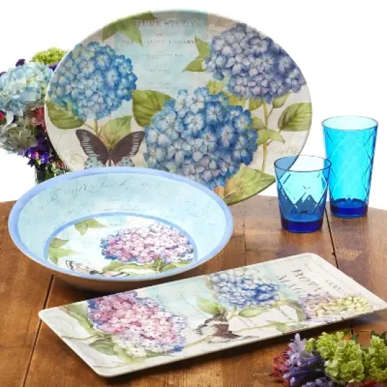 Hydrangea Garden Melamine Dinnerware Collection - Certified International image {1}