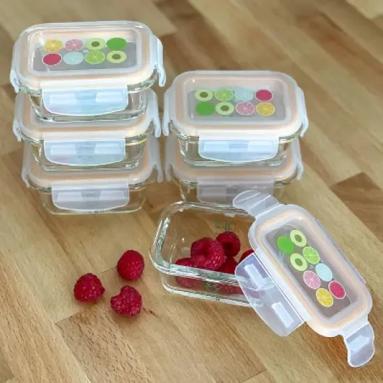 Sage Spoonfuls 6pk Durable Leakproof Glass Baby Food Storage Containers - Clear - 4oz image {6}