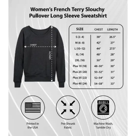 Women's - Peanuts - Snoopys Cocoa Shoppe Lightweight French Terry Wide Neck Long Sleeve Graphic Shirt image {3}