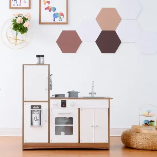 Teamson Kids Kids Wooden Play Kitchen 6 Accessories White Palm Spring TD-13404B image {2}