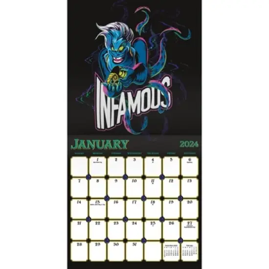 Trends International Inc. 2023-24 Wall Calendar 12"x12" Disney Villains image {1}