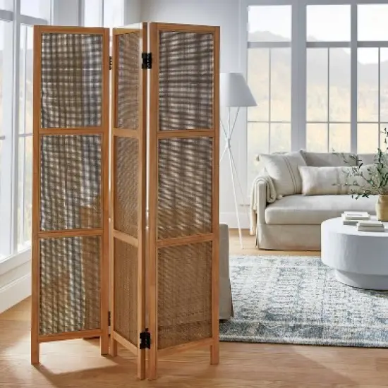 Lomita Rattan Room Divider Natural - Threshold&trade; designed with Studio McGee image {1}
