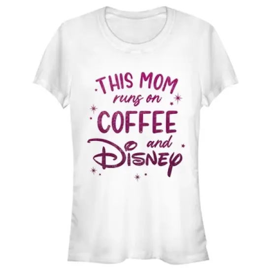 Junior's Disney This Mom Runs On Coffee T-Shirt image {3}