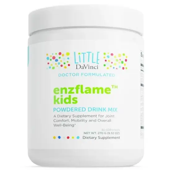 Little DaVinci Enzflame Kids - Powder Drink Mix Supplement to Support Muscle, Joint Comfort, Mobility and Immune Health* - Orange Flavor - 30 Servings image {6}