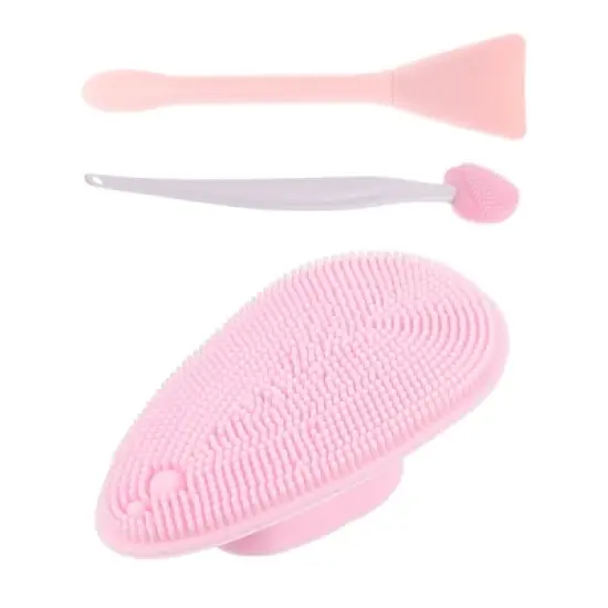 Unique Bargains Soft Plastic Silicone Cleansing Brush Set 3 Pcs image {6}
