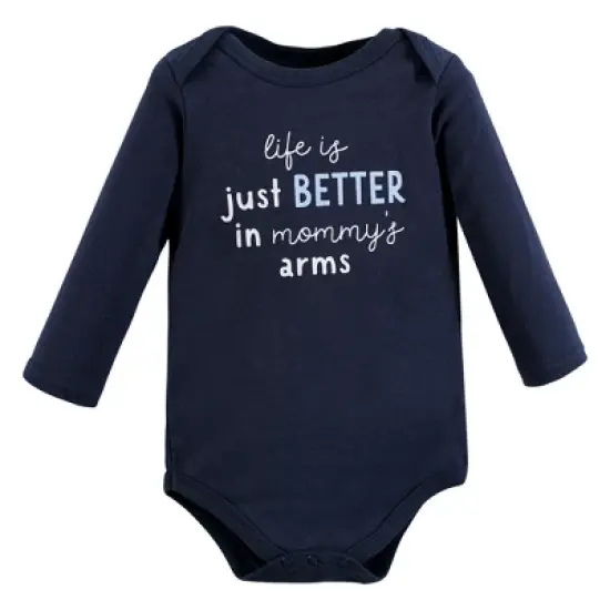 Hudson Baby Infant Boy Cotton Long-Sleeve Bodysuits, Hugasaurus image {2}
