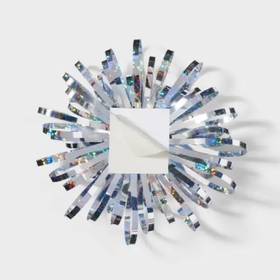 Tinsel Silver Gift Bow - Spritz&trade;: Bows for Gift Wrapping, Birthday Decorative Accessory, Solid Polypropylene, 5" image {2}