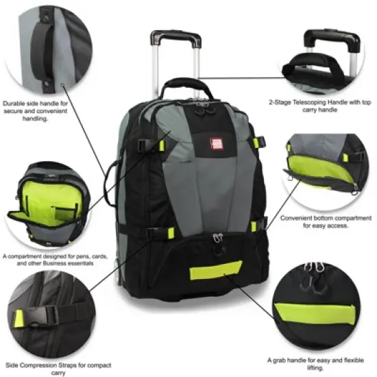 World Traveler Rolite Alpine Upright Style 21-Inch Carry-On Rolling Duffel Backpack image {1}