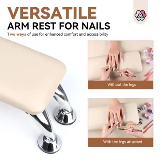 SAVILAND Apricot-Tone Salon Arm Support - Ergo Microfiber Cushion w/Adjustable Height Pro System. image {6}