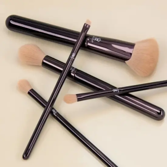 MODA Brush Metallic Heavy Metal Face Makeup Brush Set, Burnished- 5pc image {4}