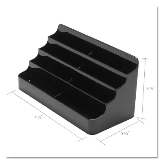 Deflecto Recycled Business Card Holder Holds 400 2 x 3 1/2 Cards Eight-Pocket Black 90804 image {3}