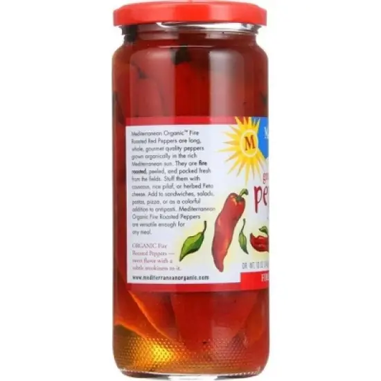 Mediterranean Organic Fire Roasted Red Peppers - Case of 12/16 oz image {4}