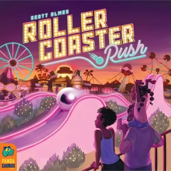 Roller Coaster Rush Game: Asmodee Creative Engineering Board for 2-4 Players, Includes Cards & Marbles image {1}