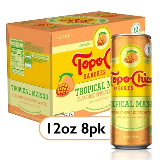 Topo Chico Sabores Tropical Mango Flavored Sparkling Water - 8pk/12 fl oz Cans image {7}