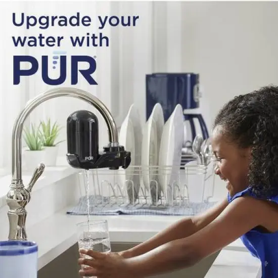 PUR Faucet Vertical Mount Water Filtration System Black: Best Faucet Water Purifier, Easy Installation, Filters Mercury & Lead image {7}