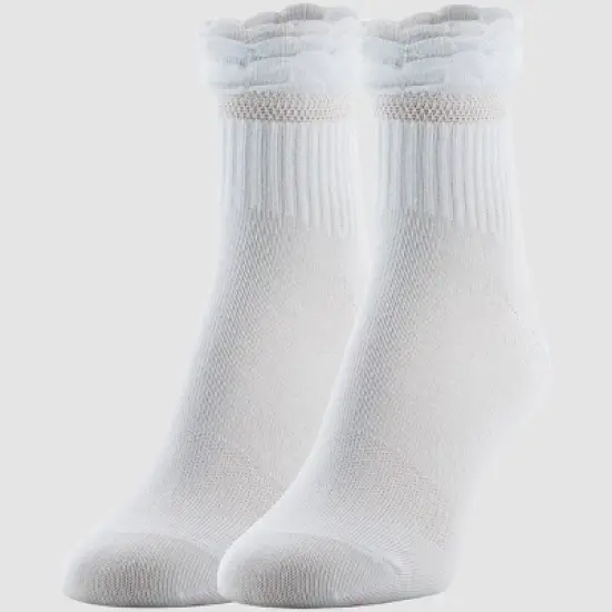 Peds Women's Ruffle Top 2pk Quarter Socks - 5-10 image {7}