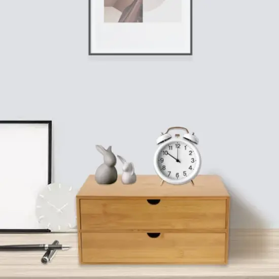 YIYIBYUS Mini Bamboo Desk Drawer Tabletop Storage Organization Box for Office Home image {1}