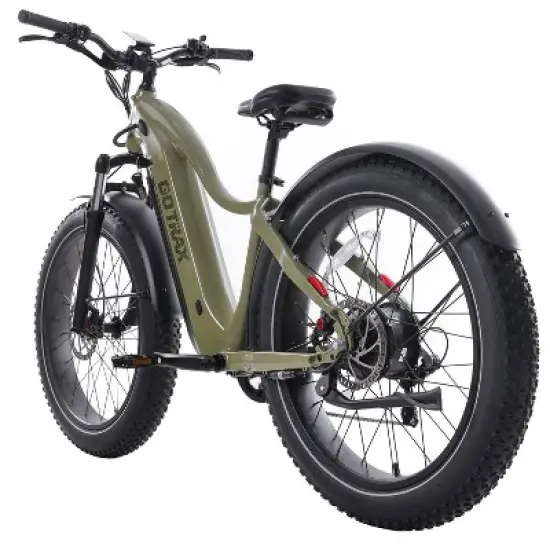 GOTRAX Adult Fat Tire 26" Step Over Electric Hybrid Bike - Green image {6}