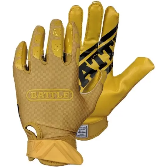 Battle Sports Triple Threat Football Receiver Gloves - Gold image {1}