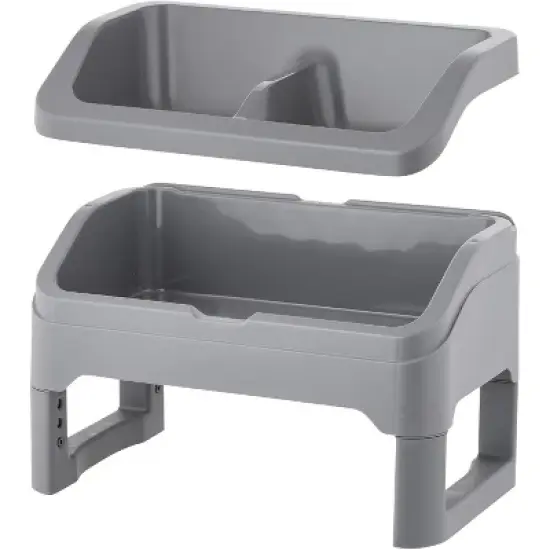 IRIS USA Adjustable Elevated Dog Bowls Removable Feeding Station, Gray image {5}