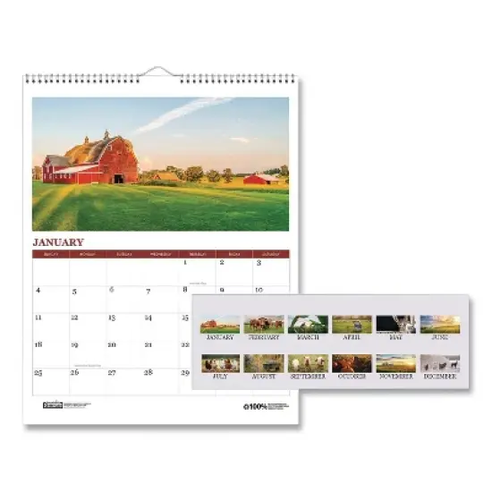 House of Doolittle 100% Recycled Farm Life Wall Calendar 12-Month January 2026 to December 2026 White image {4}