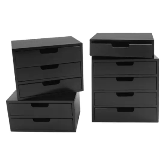 YIYIBYUS Desktop Storage Organizers, Desktop Wood Stackable Drawer Cabinet image {5}