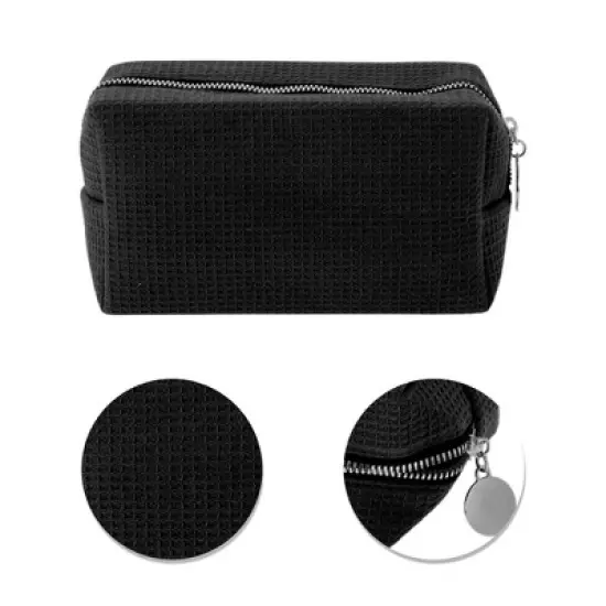 Unique Bargains Waffle Plaid Pattern Makeup Bag for Travel 1 Pc image {3}