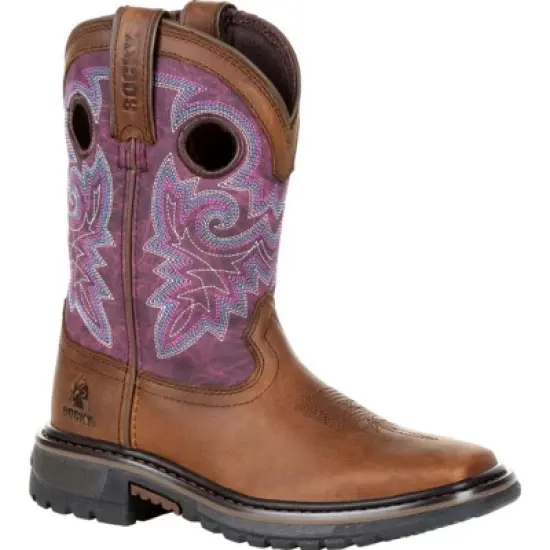 Kid's Rocky Original Ride FLX Western Boot, RKW0302, Purple image {7}