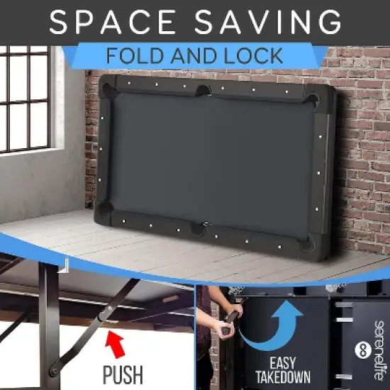 Portable Foldable Pool Table for Home Fun with Accessory Kit, Compact Design, Easy Storage, Great for Game Nights image {4}